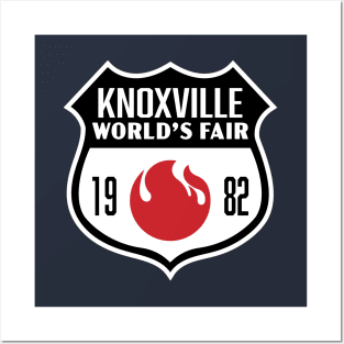 1982 Knoxville World's Fair Retro Shield (Black/Red) Posters and Art